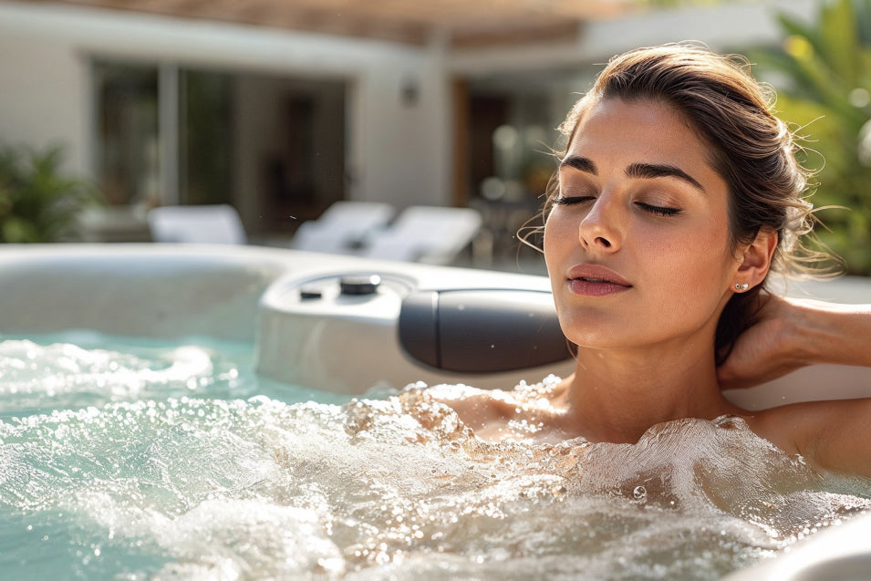 Woman enjoying a deep hydromassage 